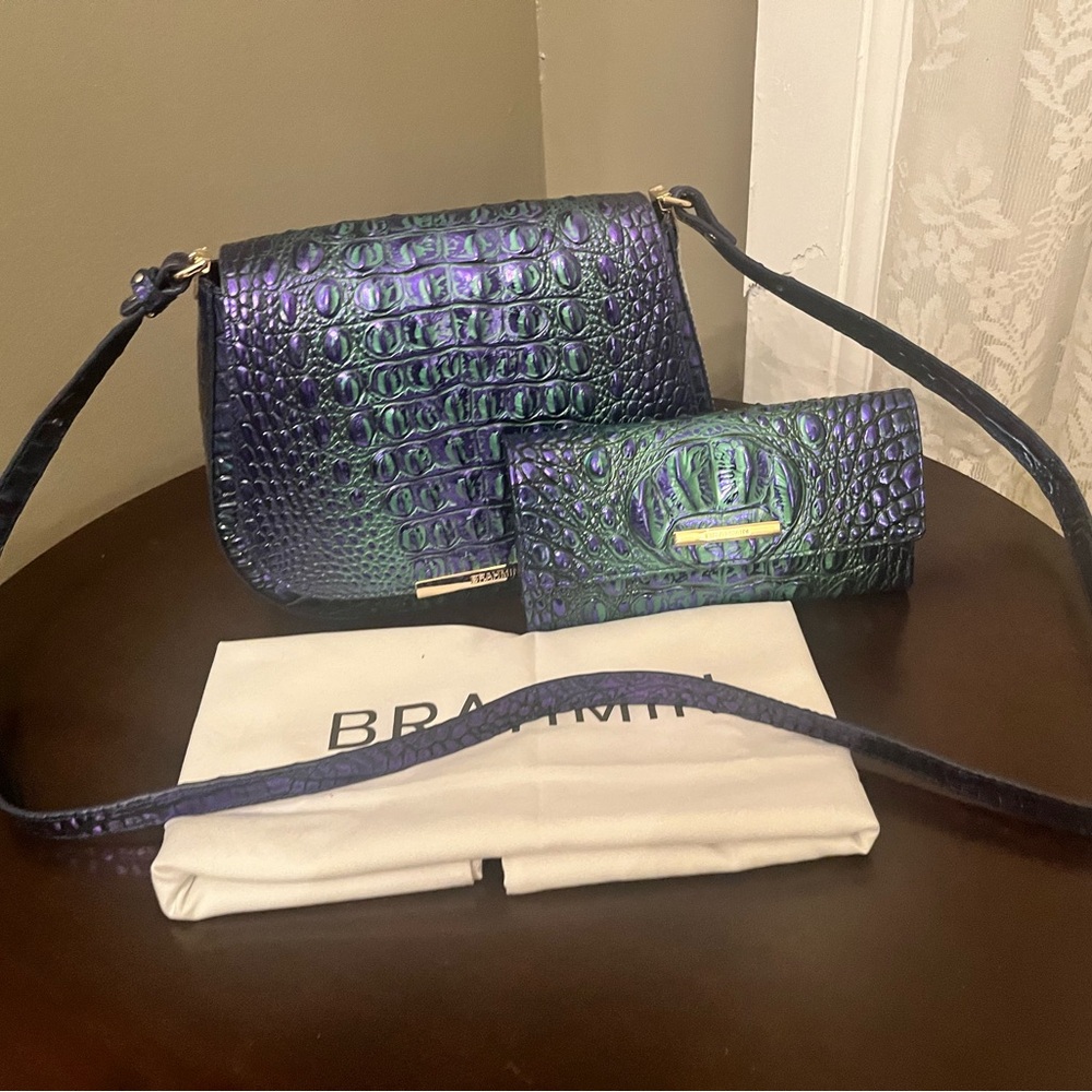 Small Brahman Nadine Royal Ombre W/ Matching Cordelia Wallet NWOT